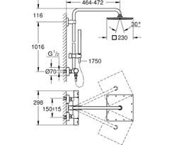 Grohe Euphoria Cube zestaw prysznicowy termostatyczny z deszczownicą 23x23 chrom 26187000