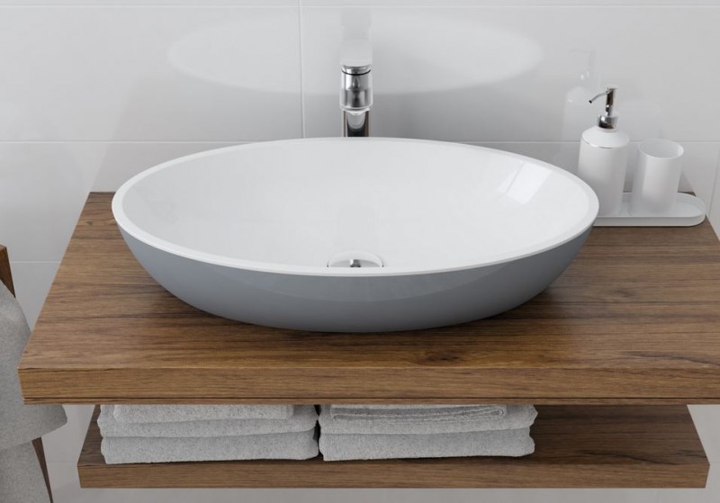 Omnires Siena Marble+ umywalka nablatowa 60x35 szary SIENALUNBSP