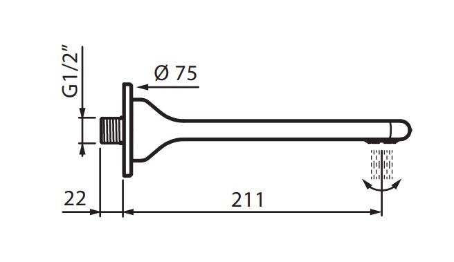 Vedo Cento wylewka wannowa ścienna chrom VBC1033