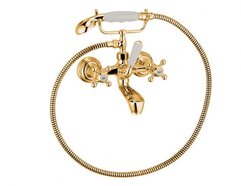 Kludi Adlon dwuuchwytowa bateria wannowa ścienna mosiądz 51 441 45 20