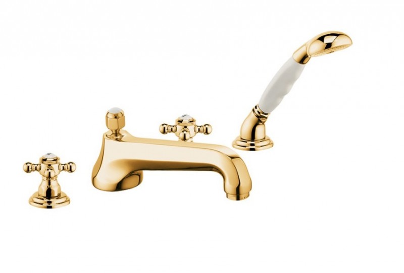 Kludi Adlon dwuuchwytowa bateria wannowa czterootworowa mosiądz 51 525 45 20