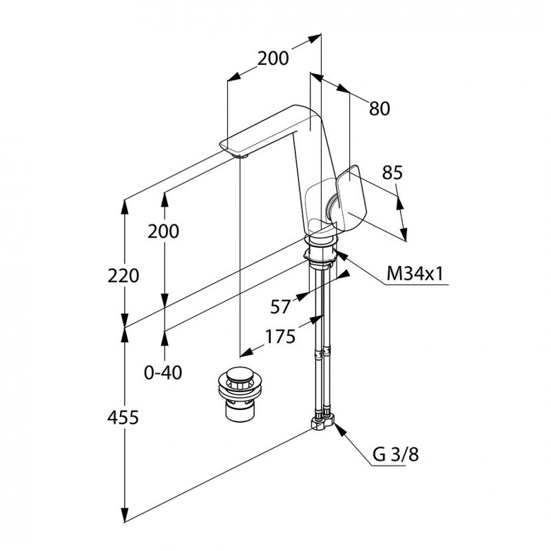 Kludi Ameo bateria umywalkowa z korkiem automatycznym chrom 410250575