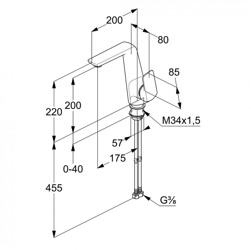Kludi Ameo bateria umywalkowa bez korka chrom 410240575