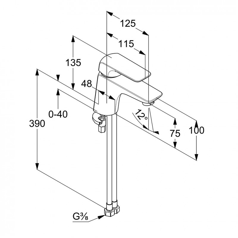 Kludi Ameo bateria umywalkowa bez korka chrom 410280575