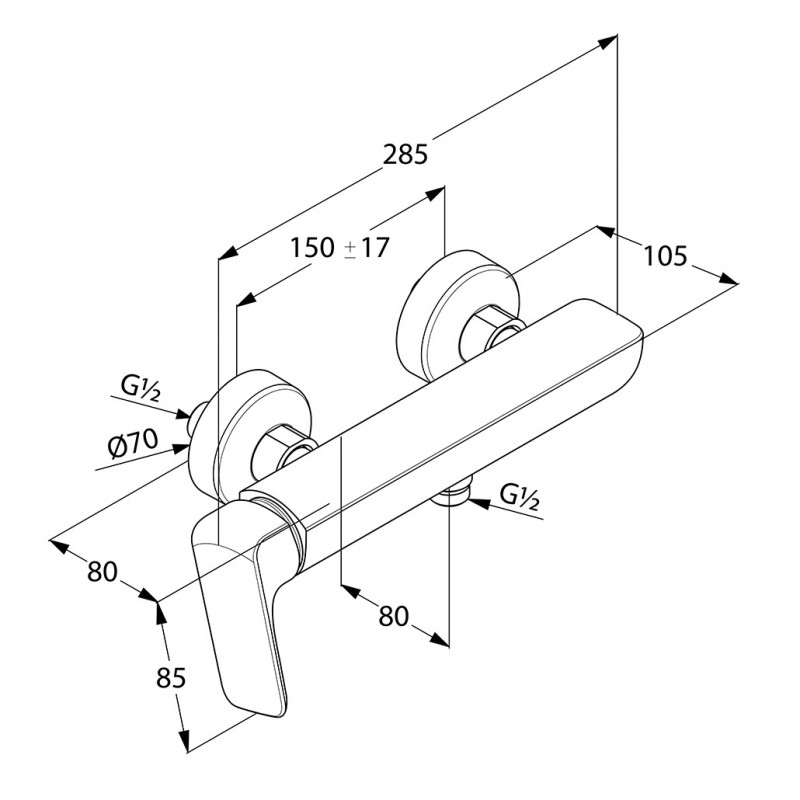 Kludi Ameo bateria prysznicowa ścienna chrom 416750575