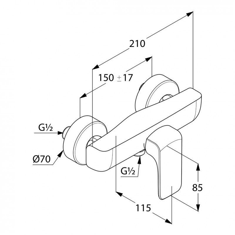 Kludi Ameo bateria prysznicowa ścienna chrom 417100575