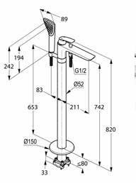 Kludi Balance jednouchwytowa bateria wannowa wolnostojąca biały/chrom 525909175