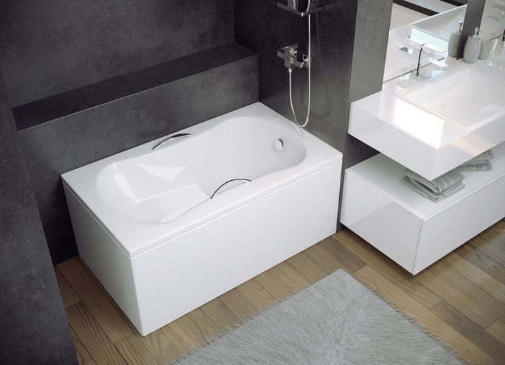 BESCO Aria Rehab wanna prostokątna z siedziskiem 120x70 akryl biały