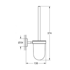 Grohe BauCosmopolitan New szczotka toaletowa komplet szkło / chrom 40463001