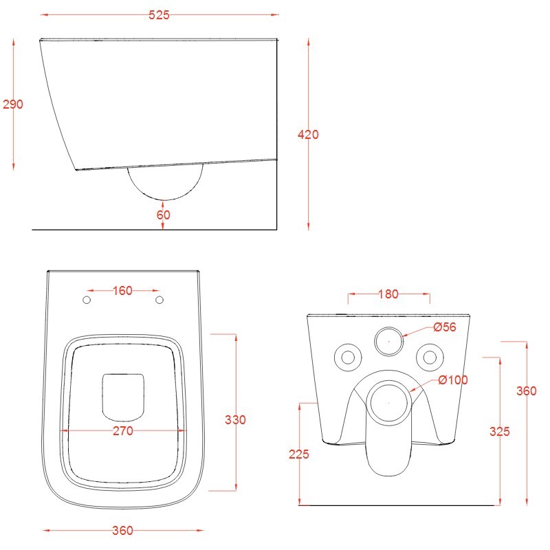 Artceram A16 Rimless muszla wisząca + deska wolnoopadająca biały ASV003 + ASA001