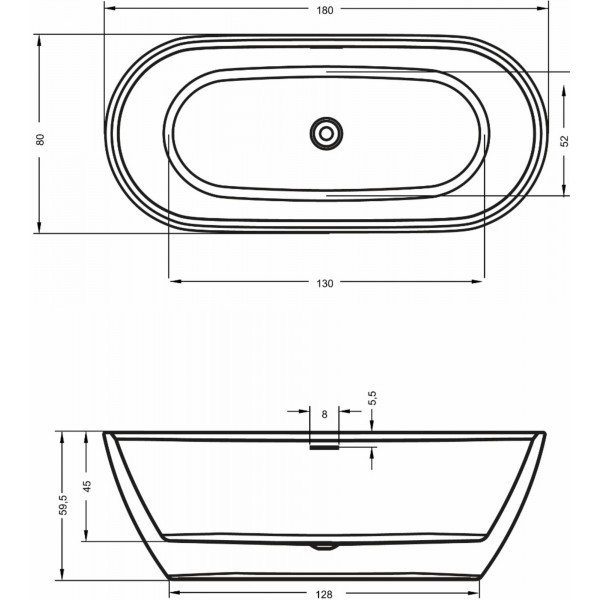 Riho Inspire wanna wolnostojąca akrylowa 180x80 biały BD02
