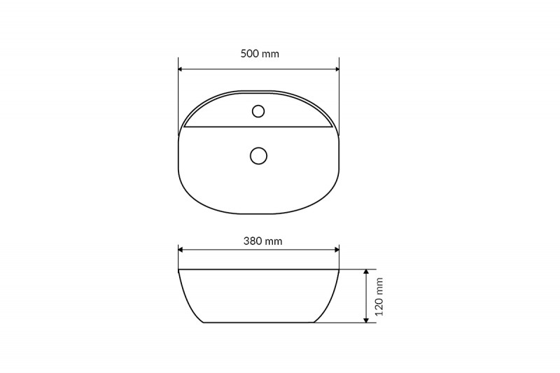 Actima Ronity 50s umywalka nablatowa z otworem 50x38 biały CEAC.2901.500.WH