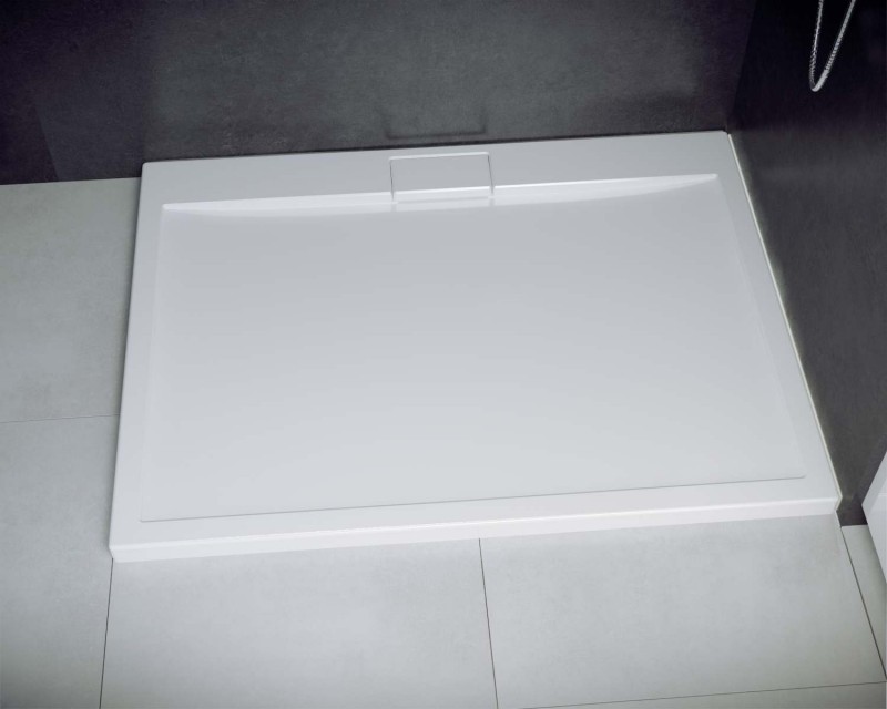 BESCO Axim Ultraslim brodzik prostokątny 100x80 wys.4,5 cm akryl biały