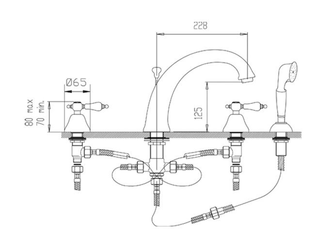 Fromac Etros bateria wannowa 4-otworowa chrom 2120