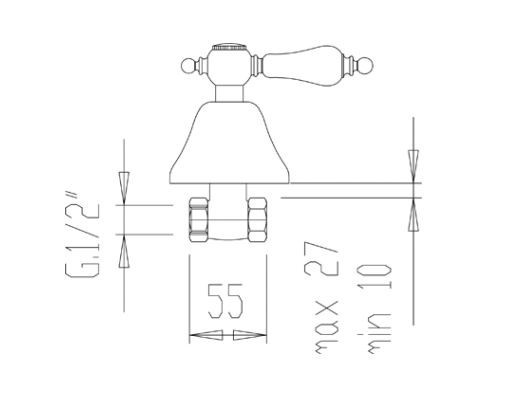 Fromac Etros bateria prysznicowa podtynkowa 2 zawory brąz antyczny 2110BR