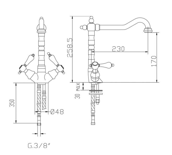 Fromac Etros bateria kuchenna zlewozmywakowa chrom 2182