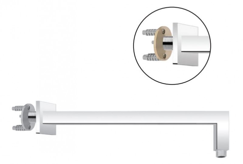 Fromac ramię ścienne deszczownicy kwadratowe 40cm chrom VSN0304AS