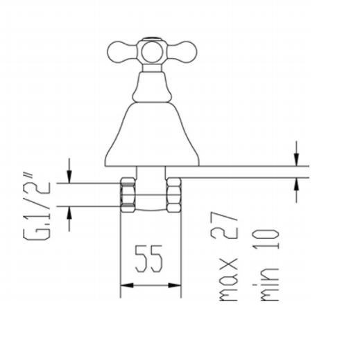 Fromac Victorian bateria prysznicowa podtynkowa brąz antyczny 2220VBR