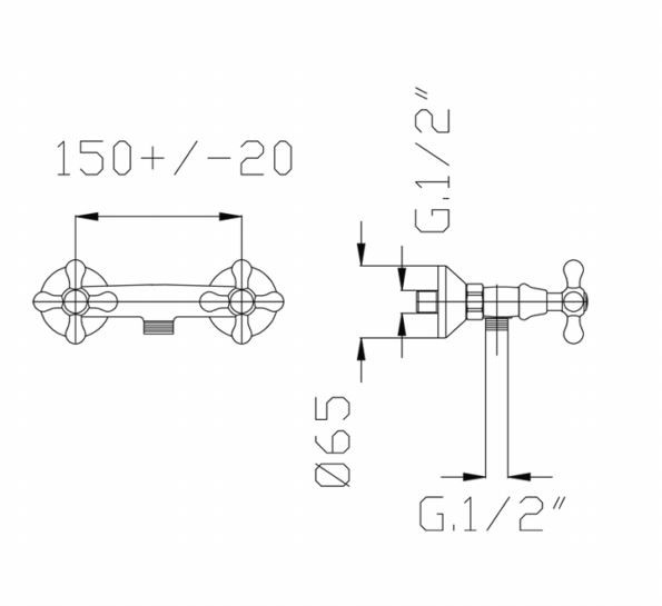 Fromac Victorian bateria prysznicowa ścienna chrom 2311V