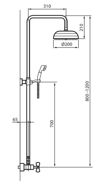 Fromac Victorian kolumna prysznicowa z deszczownicą chrom 15311V