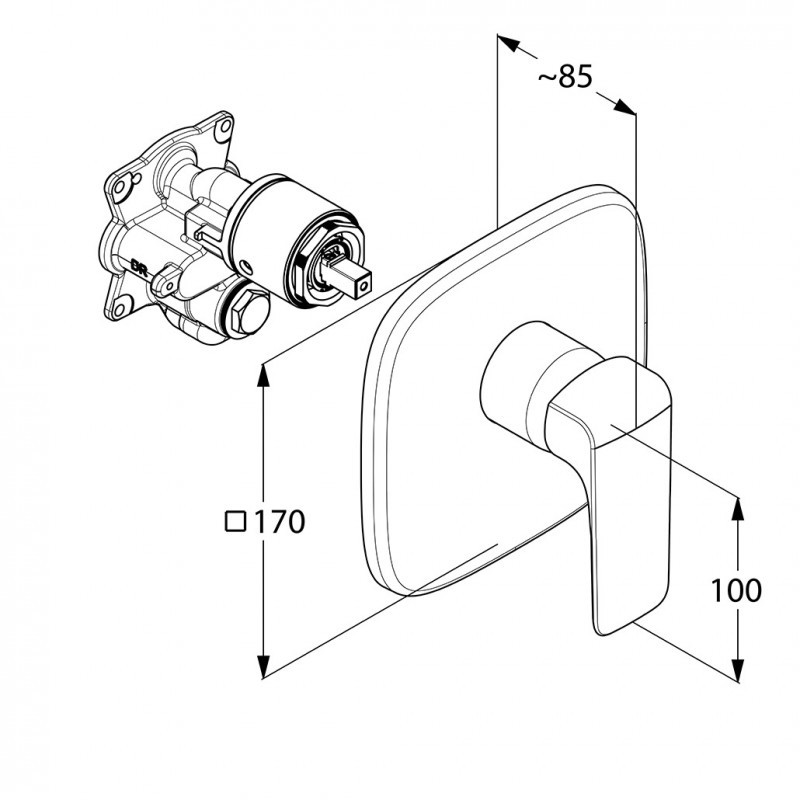 Kludi Ameo bateria prysznicowa podtynkowa chrom 416550575