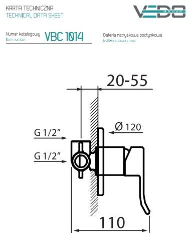 Vedo Cento bateria prysznicowa podtynkowa chrom VBC1014