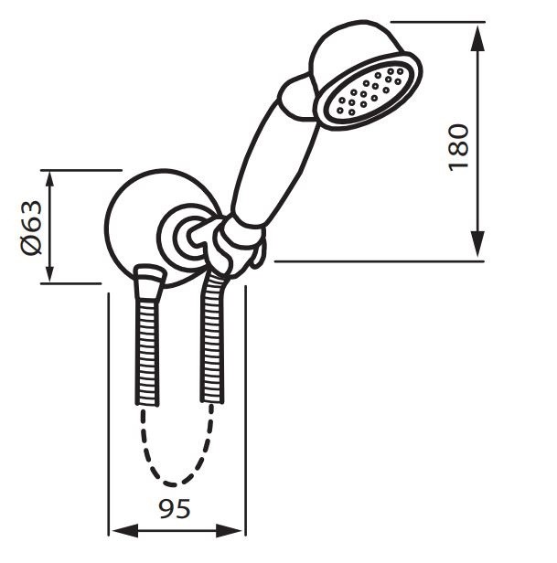 Fromac zestaw prysznicowy z uchwytem i przyłączem kątowym RETRO chrom 3806