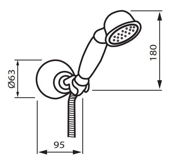 Fromac zestaw prysznicowy z uchwytem i przyłączem kątowym RETRO chrom 3804