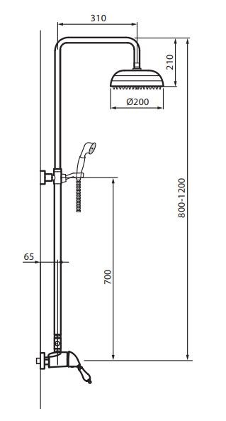 Fromac kolumna prysznicowa z deszczownicą VARA chrom 15830