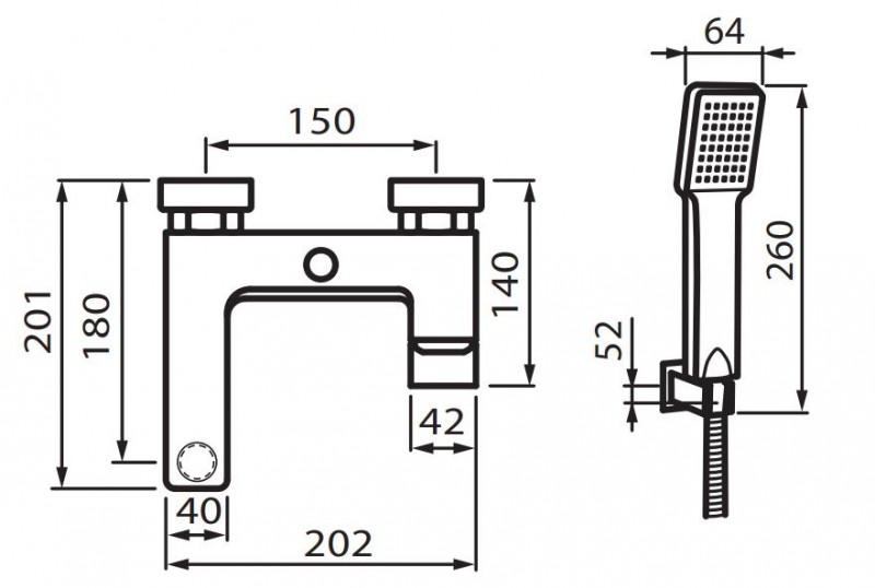 Vedo Mito bateria wannowa ścienna z zestawem chrom VBM3006/S