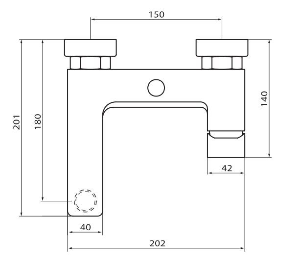 Vedo Mito bateria wannowa ścienna chrom VBM3006