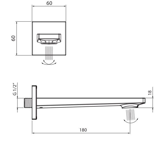 Vedo Sette wylewka wannowa ścienna chrom VBS7033