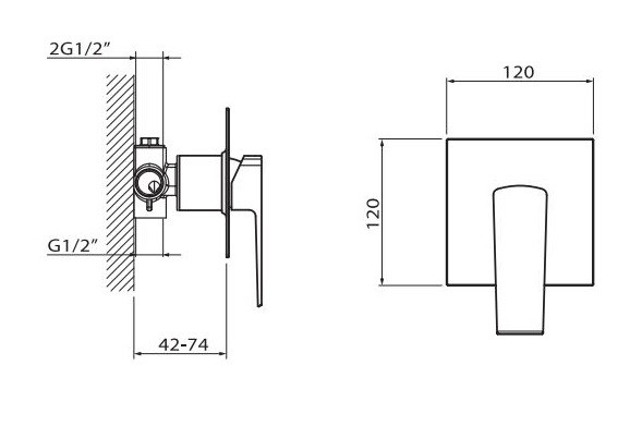 Vedo Sette bateria prysznicowa podtynkowa chrom VBS7014