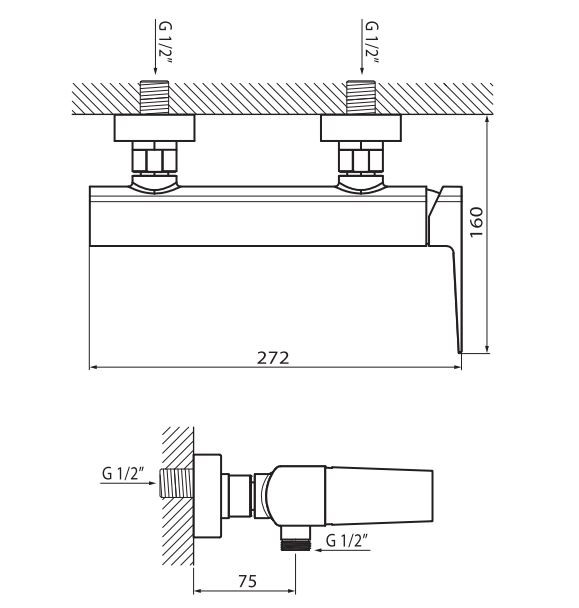 Vedo Sette bateria prysznicowa ścienna chrom VBS7005