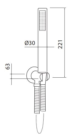 Vedo Lukka zestaw prysznicowy z uchwytem i przyłączem kątowym chrom VBL2126