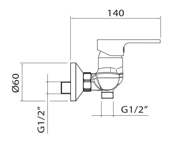 Vedo Lukka bateria prysznicowa ścienna chrom VBL2005
