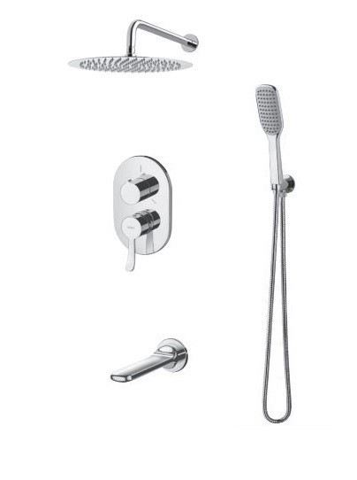 Vedo Cento kompletny sysytem wannowo-prysznicowy podtynkowy z deszczownicą 25x25 chrom VBC1231/25