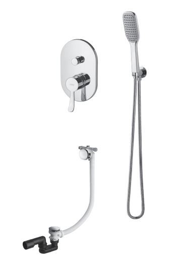 Vedo Cento kompletny sysytem podtynkowy wannowy z napełnianiem przez przelew chrom VBC1243