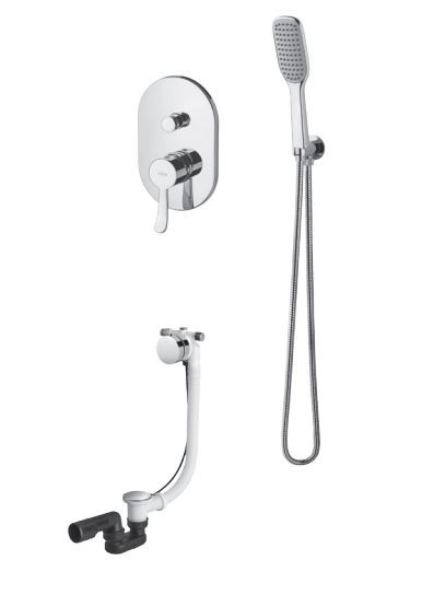 Vedo Cento kompletny sysytem podtynkowy wannowy z napełnianiem przez przelew chrom VBC1242