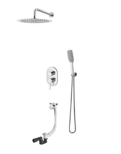 Vedo Cento kompletny sysytem podtynkowy wannowy z napełnianiem przez przelew z deszczownicą 30x30 chrom VBC1232/30