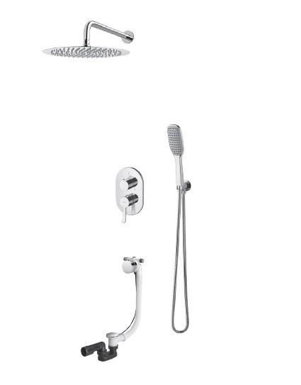 Vedo Cento kompletny sysytem podtynkowy wannowy z napełnianiem przez przelew z deszczownicą 25x25 chrom VBC1232/25