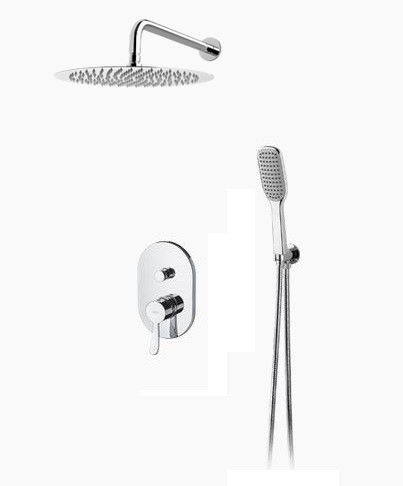 Vedo Cento kompletny sysytem prysznicowy podtynkowy z deszczownicą 20x20 i słuchawką chrom VBC1223/20