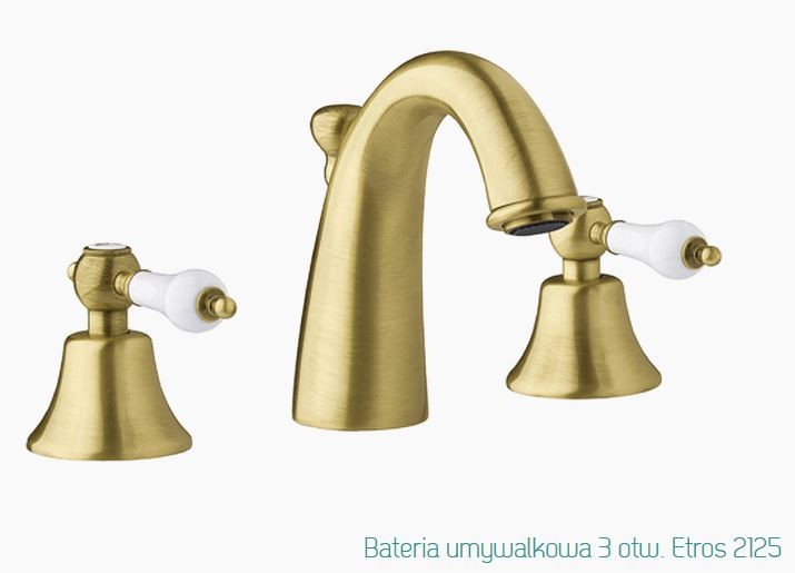 Fromac Etros bateria umywalkowa 3-otworowa z korkiem automatycznym brąz antyczny 2125BR
