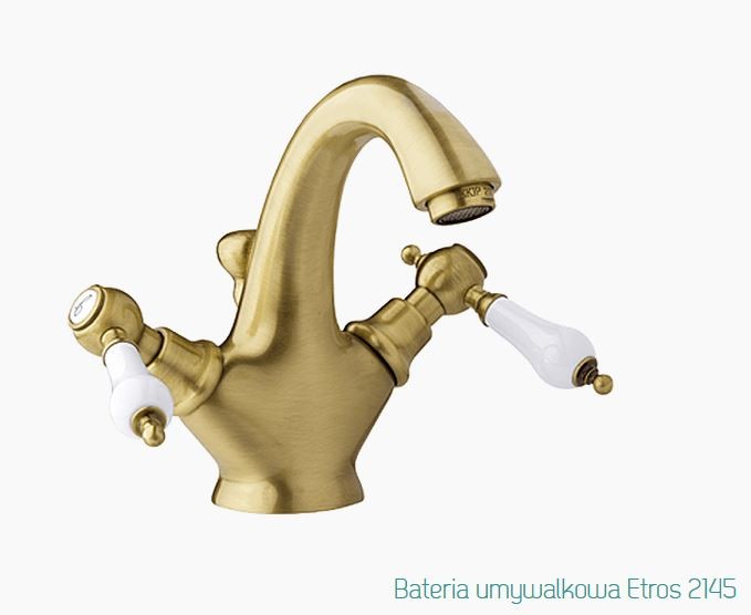 Fromac Etros bateria umywalkowa z korkiem automatycznym brąz antyczny 2145BR