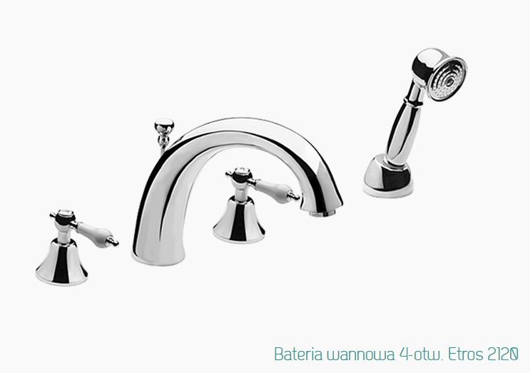 Fromac Etros bateria wannowa 4-otworowa chrom 2120