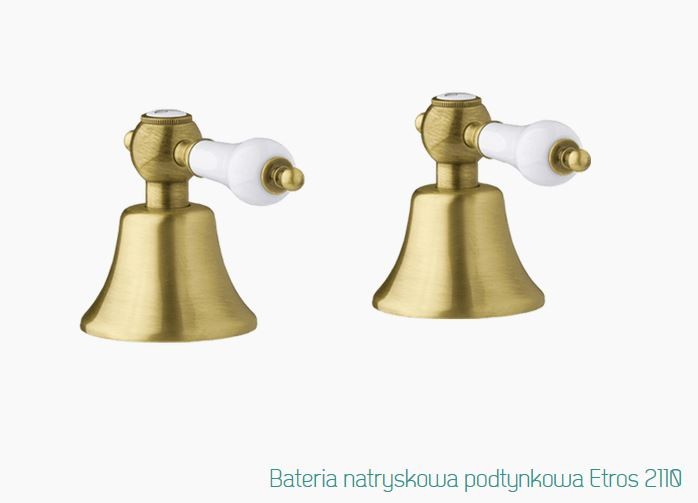 Fromac Etros bateria prysznicowa podtynkowa 2 zawory brąz antyczny 2110BR