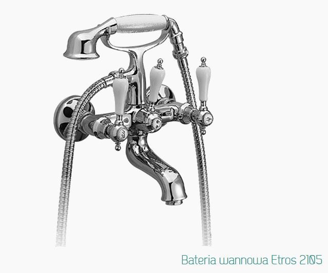 Fromac Etros bateria wannowa z zestawem chrom 2105