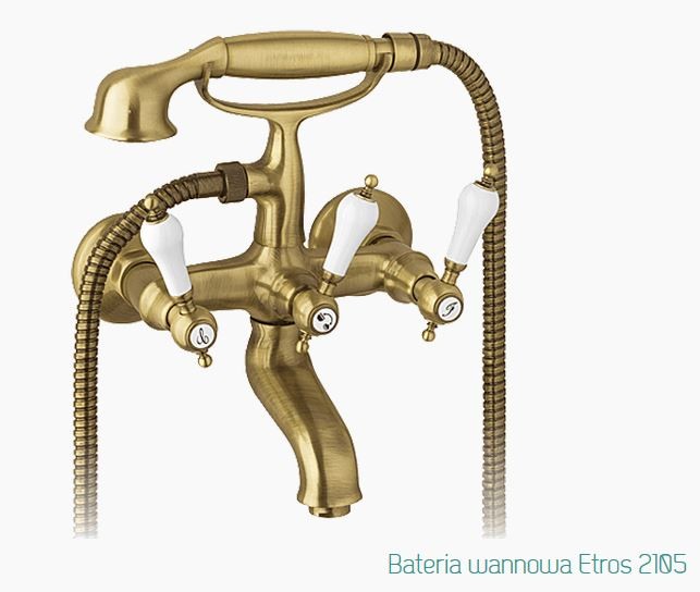 Fromac Etros bateria wannowa z zestawem brąz antyczny 2105BR