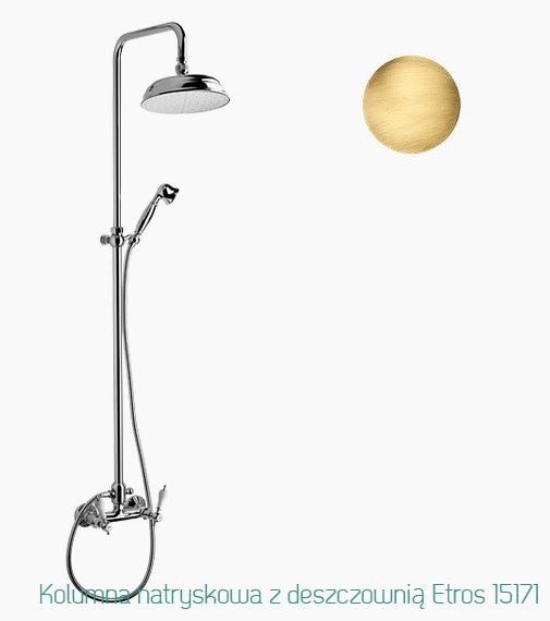 Fromac Etros kolumna prysznicowa z deszczownicą brąz antyczny 15171BR