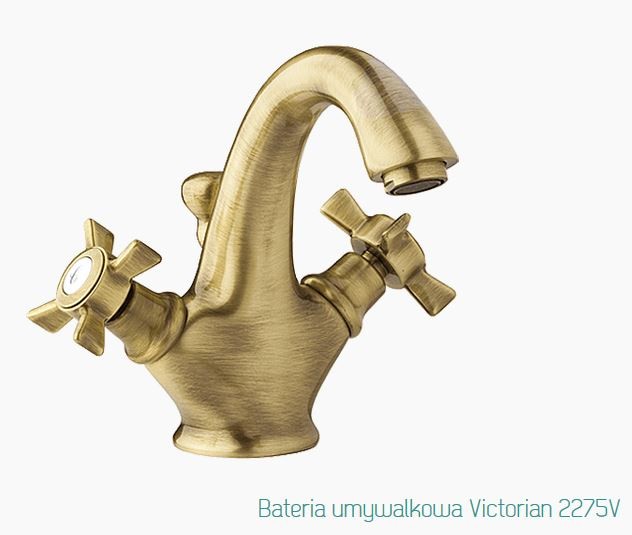 Fromac Victorian bateria umywalkowa z korkiem automatycznym brąz antyczny 2275VBR